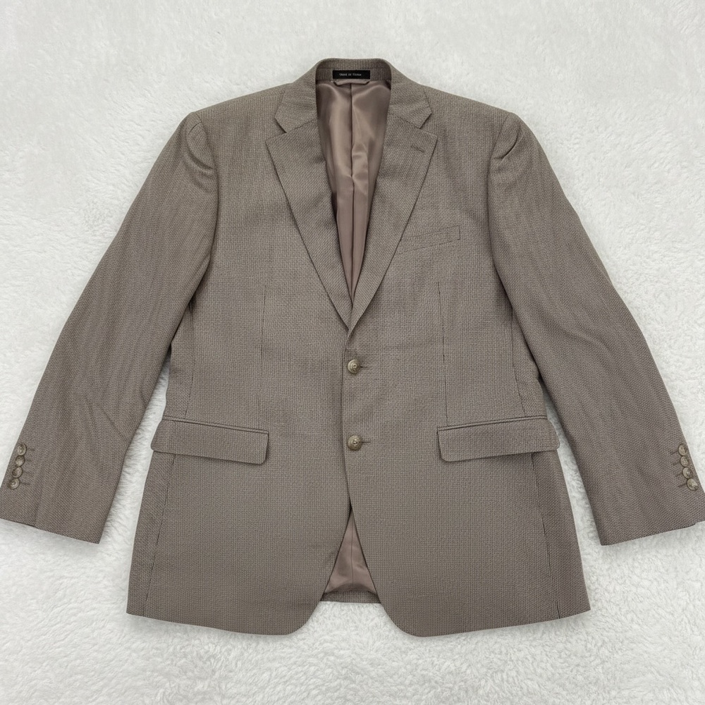 Ital Uomo Men's Tan Houndstooth Blazer - Size 44
 b81